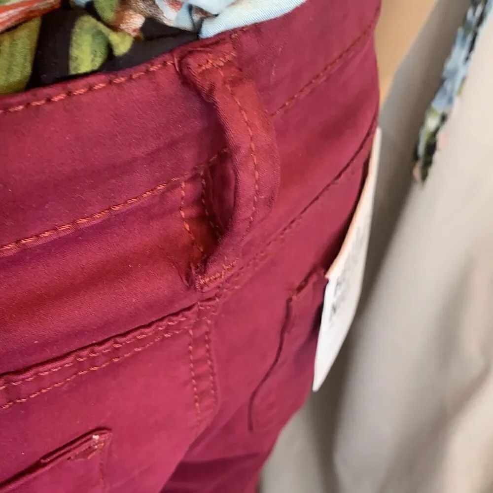 New Celebrity Pink High Rise Ankle Colored Skinny Regular Burgundy Maroon Jean - Picture 14 of 14